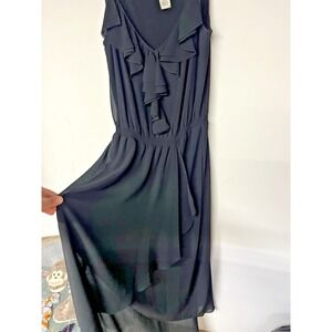 Cache Black Ruffle Chiffon Cocktail Dress Women Small Sleeveless Layered Y2K